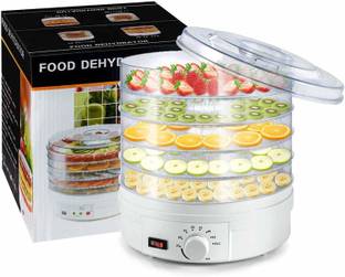 GHANU Multifunction Food Dehydrator with 5 Trays for Fruit Vegetable (28 x 28 x 32 cm) 350 W Food Proc...