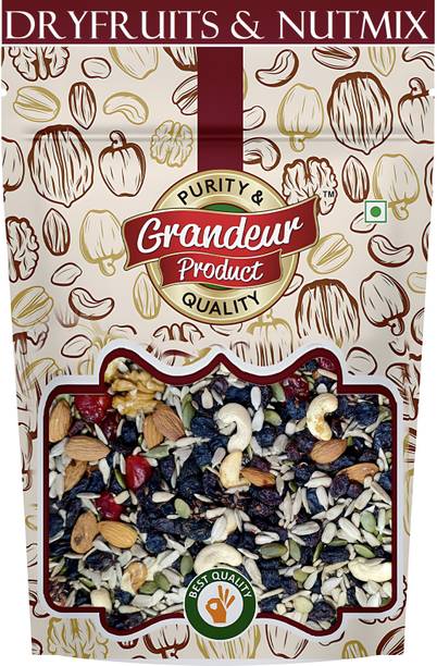 GRANDEUR PRODUCTS DryFruits Nutmix Seeds & Nuts | Mix Nuts, Seeds & Berries | Super Nutritious Assorted Seeds & Nuts, Assorted Fruits & Nuts