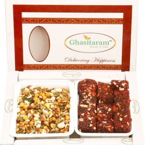 Ghasitaram Gifts Hampers Ghasitaram's Sugarfree Dates and Figs Bites and Roasted Protein Mix Hamper Combo