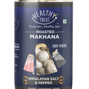 Healthy Treat Roasted Makhana Himalayan Salt & Black Pepper | Flavoured Healthy Makhana Snacks