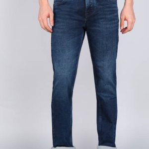 INTEGRITI Men Slim Mid Rise Dark Blue Jeans