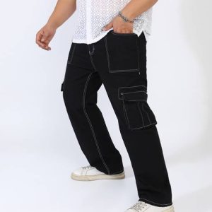 Instafab Plus Men Regular Mid Rise Black Jeans