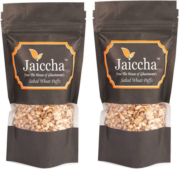 Jaiccha Pack of 2 Salted Wheat Puffs 50 gms black pouch