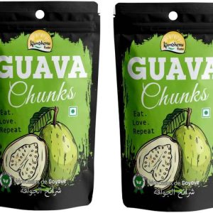 Kamdhenu Foods Dried Fruit Guava Chunks Healthy Snacks - Pack of 2, 100g Each Guava