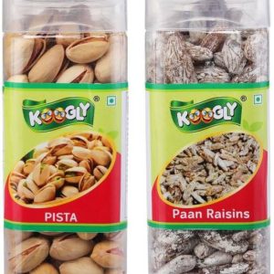 Koogly Premium Quality Pista And Paan Kismish For Free time Snacking and Dieting-Paan Raisins, Pistachios