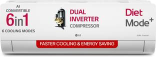 LG 2025 Model AI Convertible 6-in-1 1 Ton 3 Star Split AI Dual Inverter with VIRAAT Mode, Diet Plus Mo...