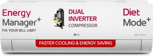 LG 2025 Model AI Plus Convertible 6-in-1 1.5 Ton 3 Star Split AI Dual Inverter with Energy Manger Plus...