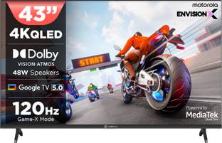 MOTOROLA 109 cm (43 inch) QLED Ultra HD (4K) Smart Google TV 2025 Edition with 5.0 with 48 W speaker, ...