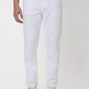 MUFTI Men Skinny Mid Rise White Jeans