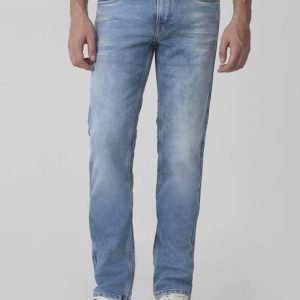 MUFTI Men Slim Mid Rise Light Blue Jeans