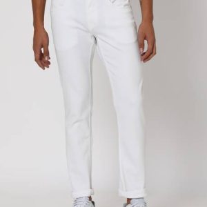 MUFTI Men Slim Mid Rise White Jeans