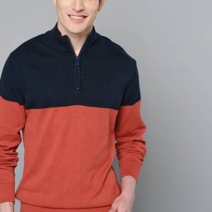 Mast & Harbour Men Solid Dark Blue Sweater
