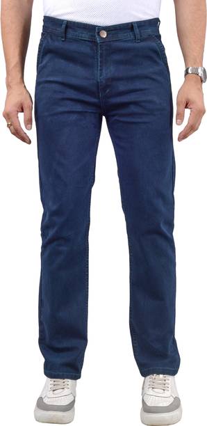 Moudlin Men Regular Mid Rise Dark Blue Jeans