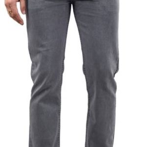 Moudlin Men Regular Mid Rise Grey Jeans