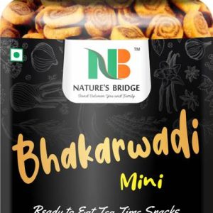 Nature's Bridge Bakarwadi | Special Mini Bhakarwadi - 300 Gms Jar (Crunchy & Testy)