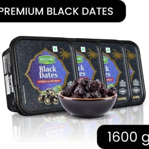 NutroVally Premium Black Dates for Strong Bone | 100% Fresh & Natural | Antioxidants Rich Dry Dates