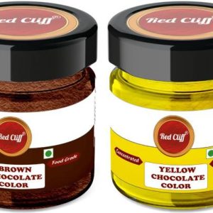 RED CLIFF Edible Brown & Yellow Chocolate Powder Color for Cakes, Desserts,Confectionery Yellow, Brown
