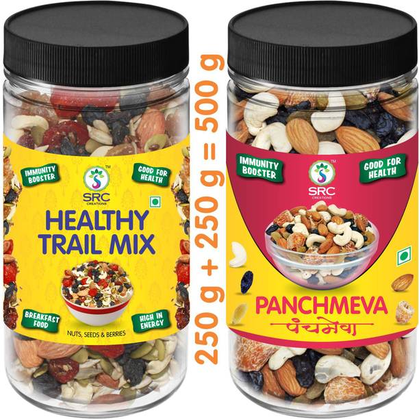 SRC Creations Healthy Trail Mix (250g) and Panchmeva (250g) Combo