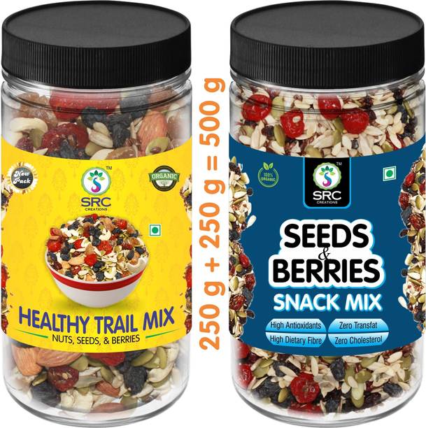 SRC Creations Healthy Trail Mix (250g) and Seeds Berries (250g) Combo