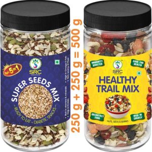 SRC Creations Healthy Trail Mix (250g) and Super Seed Mix (250g) Combo