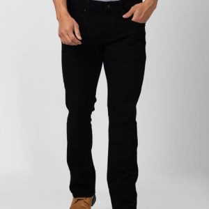 Spykar Men Boot-Leg Mid Rise Black Jeans