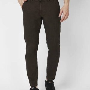 Spykar Men Slim Mid Rise Brown Jeans