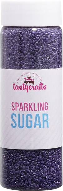 TastyCrafts Sparkling Edible Sprinkle Decorations for Cake Decor Coloured Sugar Confectionery Purple
