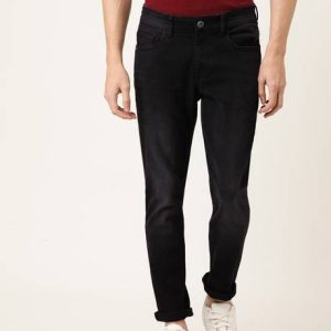 The Indian Garage Co. Men Super Skinny Mid Rise Black Jeans