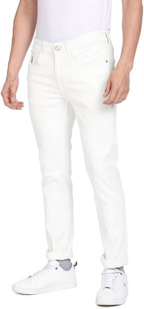 U.S. POLO ASSN. Men Skinny Mid Rise White Jeans