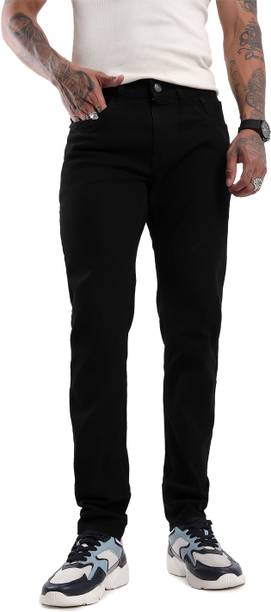 WROGN Men Slim Mid Rise Black Jeans