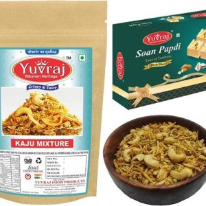 Yuvraj Food Product Sweets Desi Ghee soan papdi & kaju Mixture Snacks combo (400 gm x 2 ) Combo