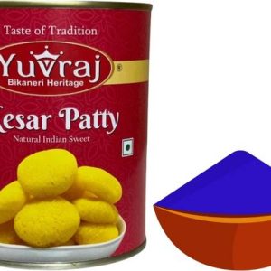 Yuvraj Food Product sweets gift box kesar bati 1 kg & 1 colours gulal pack Combo