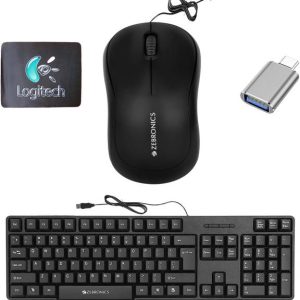 ZEBRONICS K20 Keyboard, MousePad, C-OTG,Comfort Mouse (...