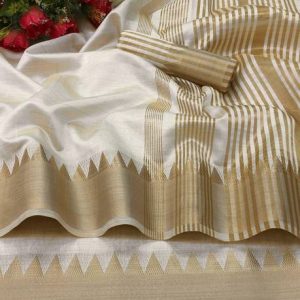 PRIYESHA TEXTILES Self Design Narayanpet Cotton Blend Saree