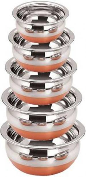 eppyz Copper Bottom Handi Pot 5 Piece Set/Steel Handi S...