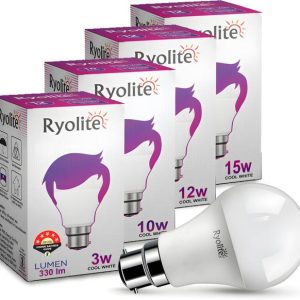 Ryolite 3 W, 10 W, 12 W, 15 W Basic Standard B22 LED Bu...