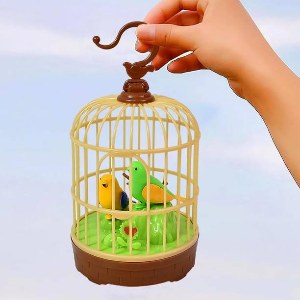 AllZon Singing & Chirping Bird, Bird in Cage with Senso...