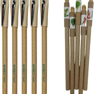 Bamboo Haat 5 Kraft Paper Recycled Pen With Clip And 5 ...