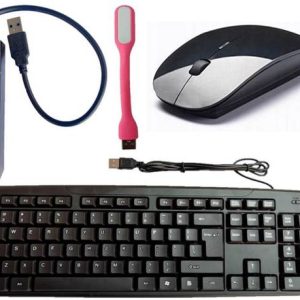 ANJO Wired USB Keyboard-Wireless Mouse-3.0 USB Hub-LED ...