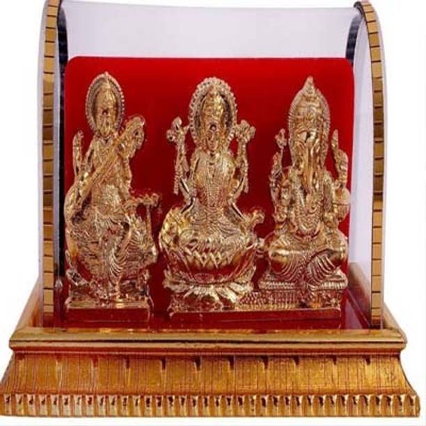 Awesome Craft Gold Plated Laxmi Ganesh Murti Brass Idol...