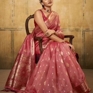 Samah Self Design, Woven, Embellished Banarasi Cotton Silk, S...