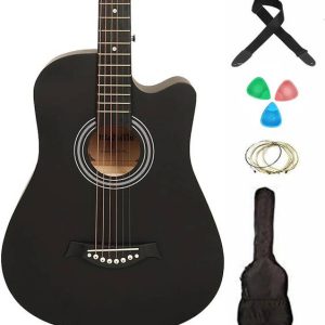 Medellin MED-BLK-C Acoustic Guitar Linden Wood Rosewood...