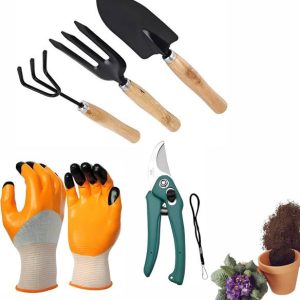GROWTOP 3PCS Wooden Handle Cultivator Free Rubber Hand ...
