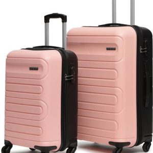 YAYAVAR Hard Body Set of 2 Luggage 4 Wheels - TOKYO DUAL - Pink...