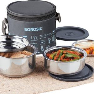 BOROSIL Carry Fresh Lunchbox, 2pc Set (280ml x 1 + 180m...