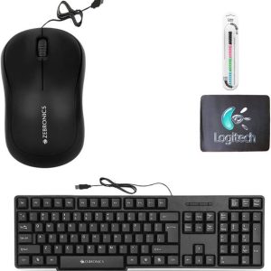 Mophonics Wired K20 Keyboard, Mouse, MousePad & Cable P...
