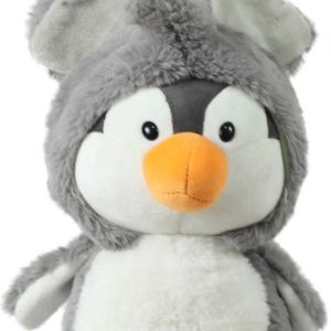 Mirada 25cm Super Soft Hoodie Penguin-Grey - 25 cm