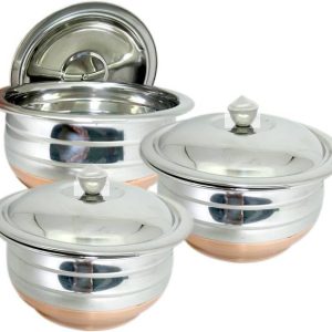 bartan hub Handi set With Lid (Stainless steel , Cooper...