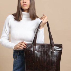 Pramadda Pure Luxury Brown Women Tote Tote bag for women college office trav...
