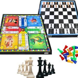 AOKO 2 in 1 Ludo and Chess Board game 12x12 Inch) Party...